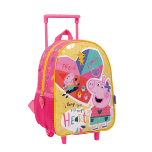 Mochila Carro Peppa Pig 12” Corazon Amarillo