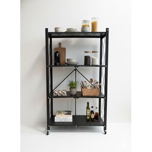 Mueble Estantería Organizador de Metal Plegable con ruedas