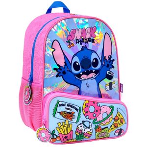 Mochila De Espalda 16 Pulgadas Stitch Snacks Rosa