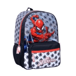 Mochila De Espalda Spiderman Arañas 16 Pulgadas Gris