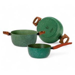 Set Cacerolas Antiadherentes Tvs Natura 3 Piezas Inducción