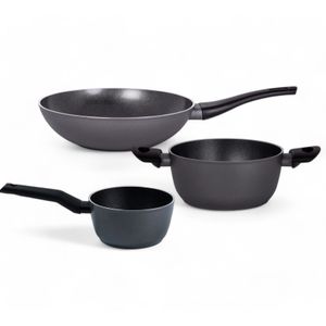 Set de Cacerolas + Wok Antiadhe. Tvs Origine 3 Pzs Inducción