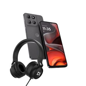 Combo de Celular Motorola Moto G15 SE Gravity Gray 4+256GB + Auriculares Vincha Dekkin Cable USB-C