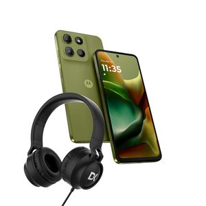 Combo de Celular Motorola Moto G15 SE Iguana Green 4+256GB + Auriculares Vincha Dekkin Cable USB-C