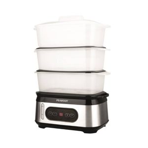 VAPORERA PEABODY PE-ST1000IX - 2 BANDEJAS  TAPA BOWL PARROZ 15LTS 850W