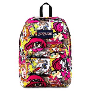 Mochila Jansport 25 Lts Digibreak Diseño Comic Mujer Pelo Rosa