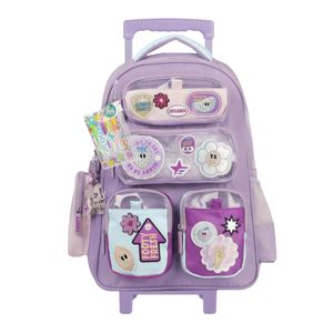 Mochila De Carrito 18 Pulgadas Footy Con Dibujos Lila
