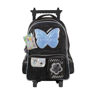 Mochila De Carrito 18 Pulgadas Footy Con Mariposa Negra