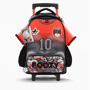 Mochila Con Carrito 18 Pulgadas Camiseta 10 Rojo Footy