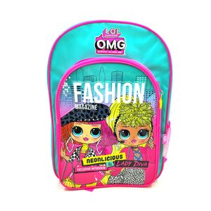 Mochila Escolar Espalda 16" LOL Fashion Line Verde