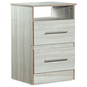 MESA DE LUZ MUEBLES MAXIMO FORTALEZA 2 CAJONES MARFIL