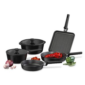 Bateria Cocina Antiadherente 5pzs Tio Tito Tapa Vidrio Joven Verde Esmeralda