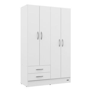 Placard Ropero Mosconi 4 Puertas Blanco Int Sin Pintar