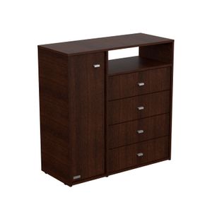 Cómoda Cajonera Mosconi 4 Cajones 1 Puerta Melamina
