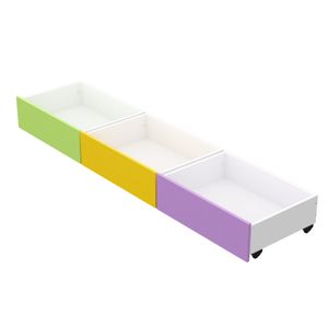 Kit 3 Cajones Bajo Cama Mosconi Melamina
