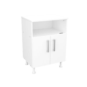 Mueble Porta Microondas Mosconi 2 Pue Melamina Patas Blanco