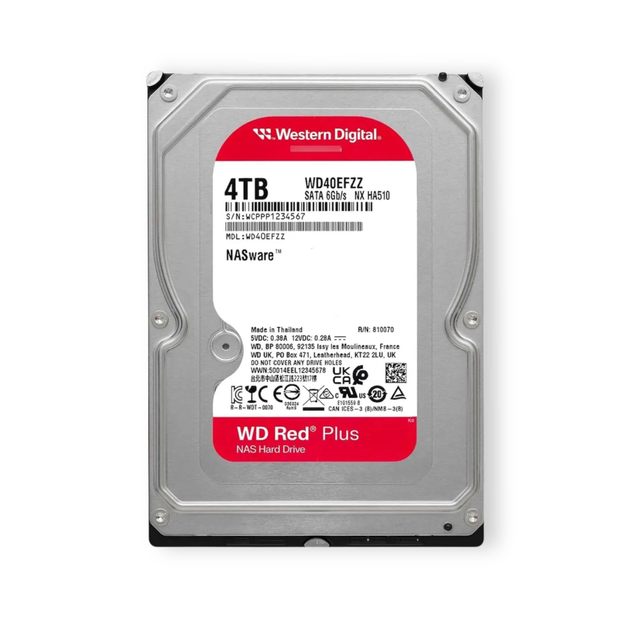 Disco Rigido Western Digital Red Plus NAS de 3.5 pulgadas 4 TB WD40EFZZ ...