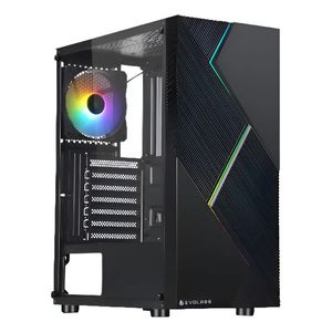 Gabinete Gamer Evolabs Bolt Evo 100a Vidrio Templado Rgb Negro