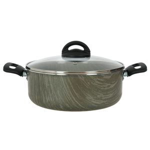 Cacerola 24 Cm Antiadherent Tapa Vidrio Templada Terra Aston
