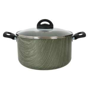 Cacerola 24 Cm Antiadherent Tapa Vidrio Templada Terra Aston