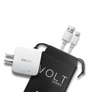 Cargador de pared 3.1 A Foxbox Volt + cable Prism Type-C Blanco