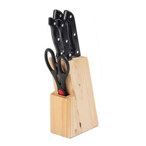 Juego De Cuchillos Taco Madera Con Tijera  6 Piezas