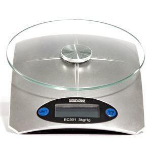 Balanza de cocina digital Daewoo KS7250 pesa hasta 3kg blanca