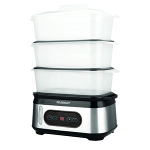 VAPORERA PEABODY PE-ST1000IX - 2 BANDEJAS  TAPA BOWL PARROZ 15LTS 850W