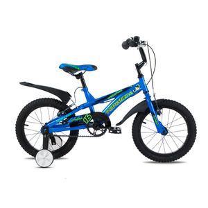 Bicicleta infantil Topmega Speedmike Superheroes  R16 frenos v-brakes Azul con rueditas 1006126