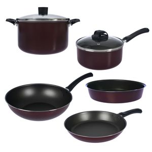 Bateria de Cocina 7 piezas Olla Cacerola Sarten Wok Aston Bordo