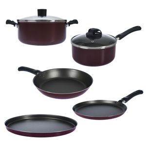 Bateria de Cocina 7 piezas Cacerola Sarten Pizzera Aston Bordo