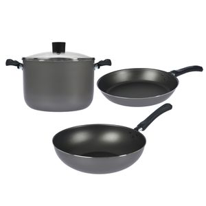 Bateria de Cocina 4 piezas Olla Sarten Wok Aston Bordo