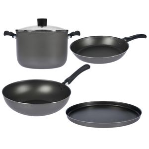 Bateria de Cocina 5 piezas Olla Pizzera Sarten Wok Aston