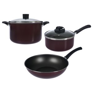 Bateria de Cocina 5 piezas Olla Cacerola Wok Aston