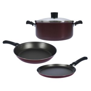 Batería de Cocina 4 piezas Cacerola Sartén Panquequera Aston