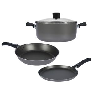 Batería de Cocina 4 piezas Cacerola Sartén Panquequera Aston