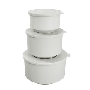 Set De contenedores Herméticos 500Ml, 1L, 2L - Blanco Coza 99262/1007