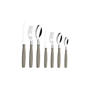 Set Cubiertos en Acero Inox. c/ Mango Plástico de 24 Piezas -Warm Grey Brinox 6000/492