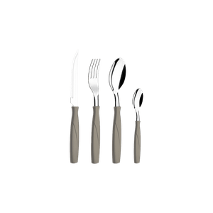 Set Cubiertos en Acero Inox. c/ Mango Plástico de 16 Pz Itaparica Gris Brinox 6000/499