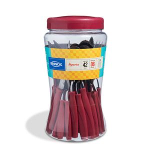 Juego De Cubiertos 42 Piezas -Rojo Brinox 6000/754