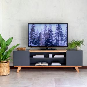 Mueble TV c/puertas Kali 1,50 ( Gris grafito) TVKALI15M3EU