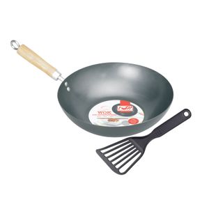 SET WOK ANTIADHERENTE 30 CM + ESPATULA