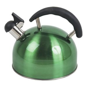 Pava Silbadora 2.5 Litros Sin Tapa Acero Inoxidable Verde