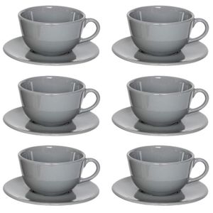 Unni Grey - Tazas de Te x 6 220 cc C/Plato Oxford