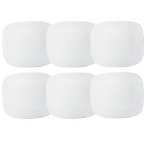 SHIFT BLANCO - SET X 6 PLATOS PLAYOS 28x24 CM PORCELANA