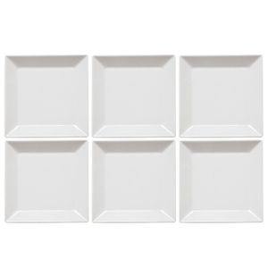 CUADRADO BLANCO - SET X 6 PLATOS PLAYOS 26.5 CM