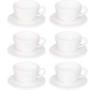 Unni White - Set x6 Tazas de Te 220 CC con Plato Oxford