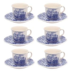 CENA INGLESA - SET X 6 TAZAS DE TE 200CC CON PLATO OXFORD