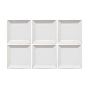 CUADRADO BLANCO - SET X 6 PLATOS POSTRE 20 CM