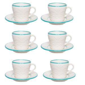 Serena Sky - Set x 6 Tazas Te 220 cc c/Plato Oxford